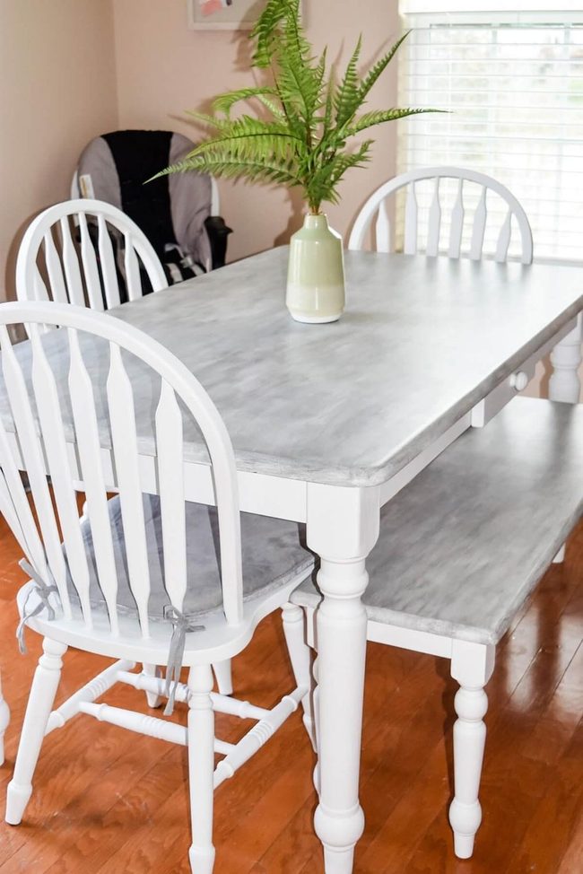 Whitewashed Kitchen Table Chalkboard