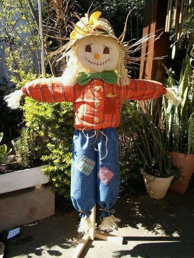 Patchwork Scarecrow Orange Green