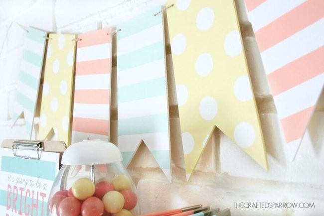 Colorful Paper Banners Summer Parties