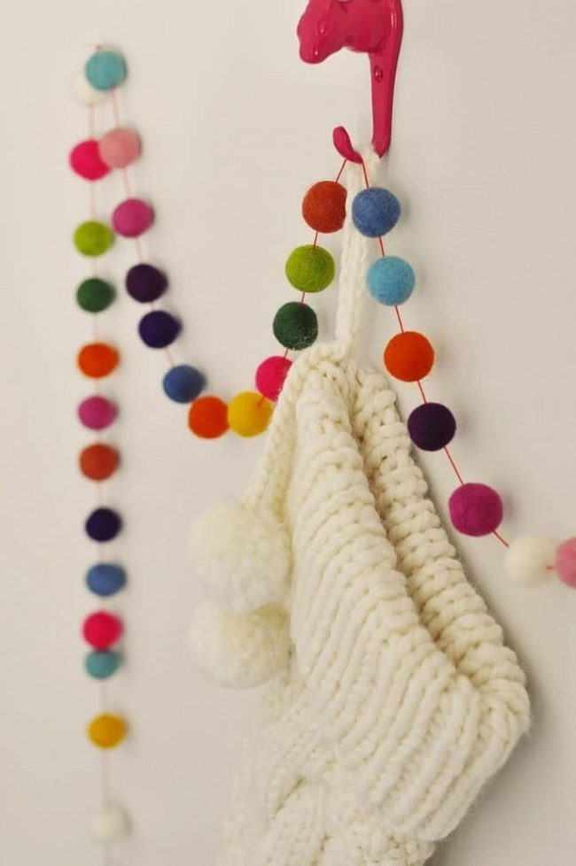 Colorful Felt Ball Garland