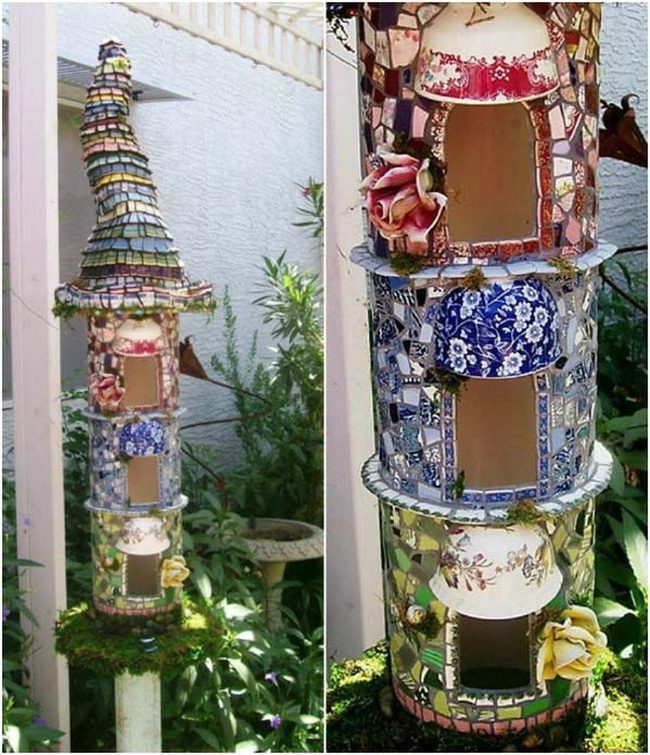 Colorful Glass Shards Garden Cottage