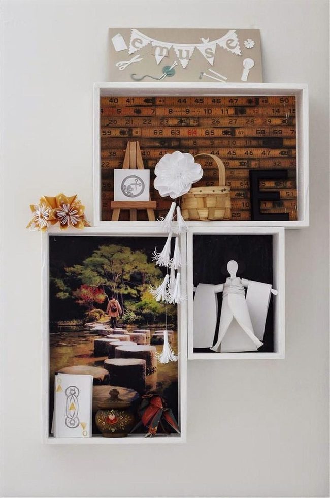 Wooden Boxes Gallery Wall