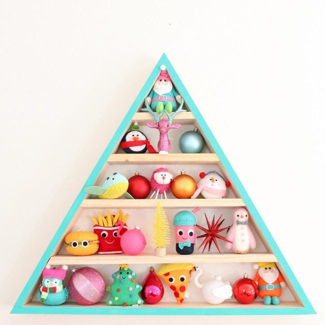 Teal Triangle Quirky Ornaments