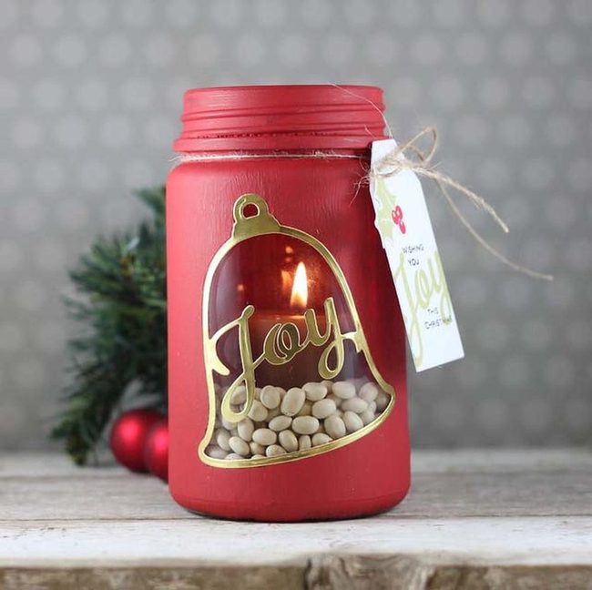 Painted Mason Jar Luminaries