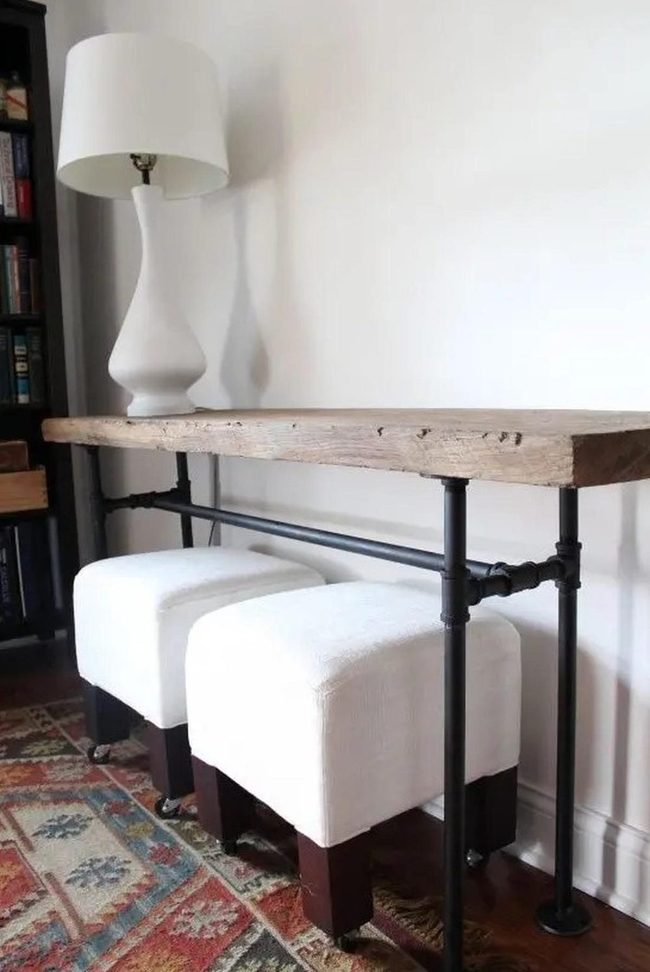 Wood And Black Metal Reading Nook