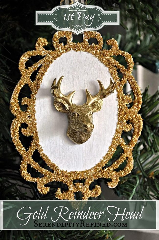 Gilded Cardboard Reindeer Heads