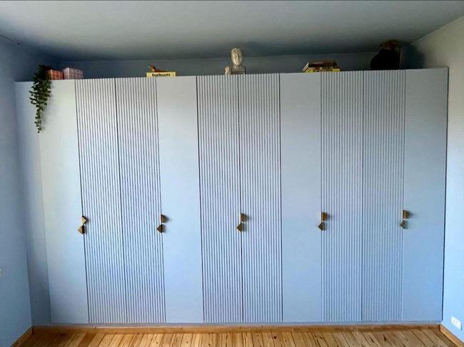 Blue Wardrobe With Brass Details
