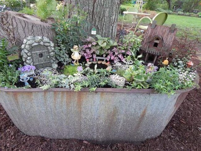 Weathered Metal Planters For Gardens