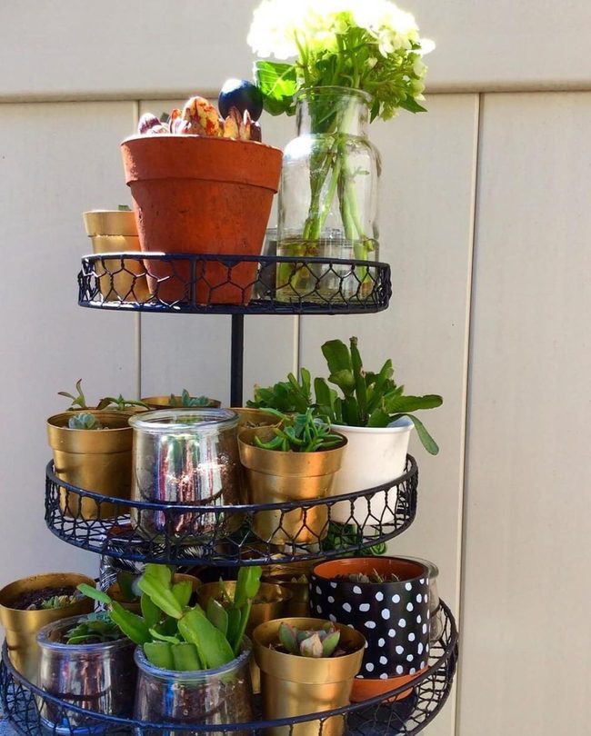 Metallic Terracotta Tiered Garden