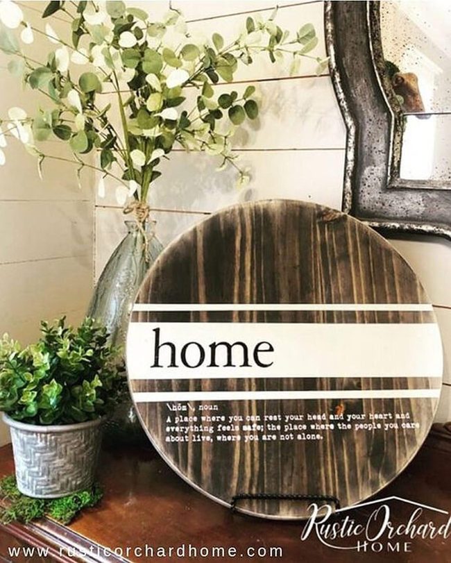 Brown Striped Home Definition Sign