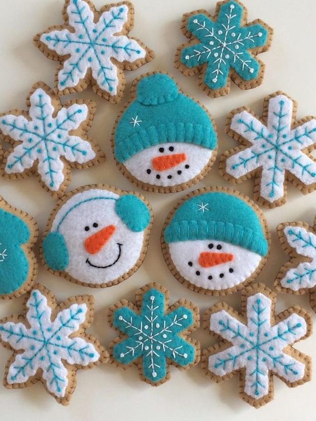 Snowflake Felt Cookies Winter