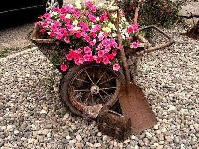 Overflowing Wheelbarrow Garden Display