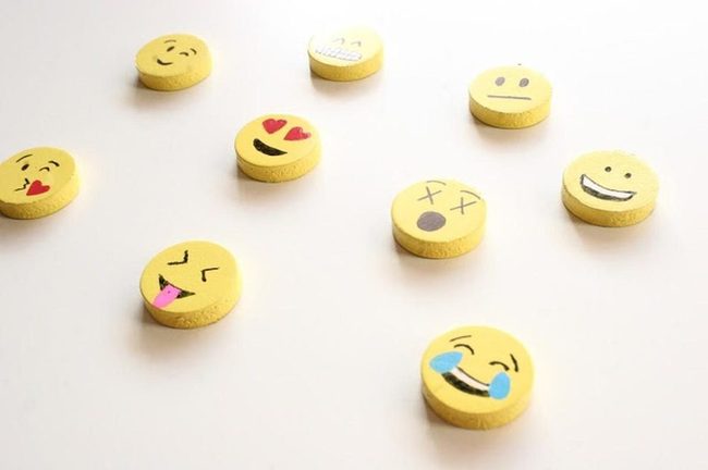 Yellow Wooden Emoji Tokens
