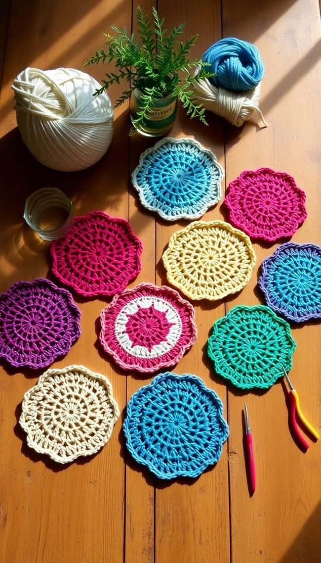 Handmade Cotton Crochet Coasters