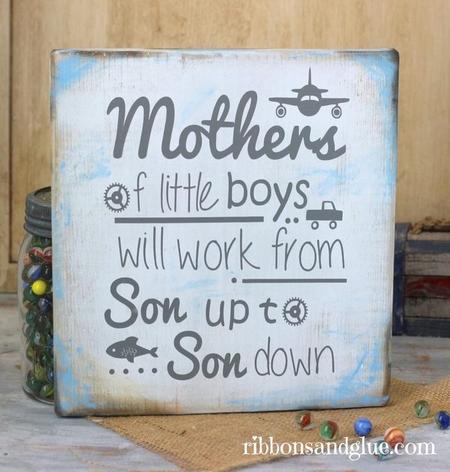 Soft Blue Wood Family Signs