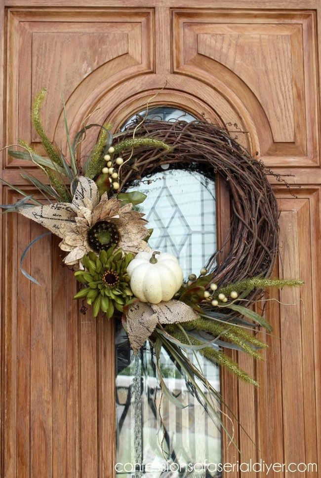 Brown Branch Harvest Wreath