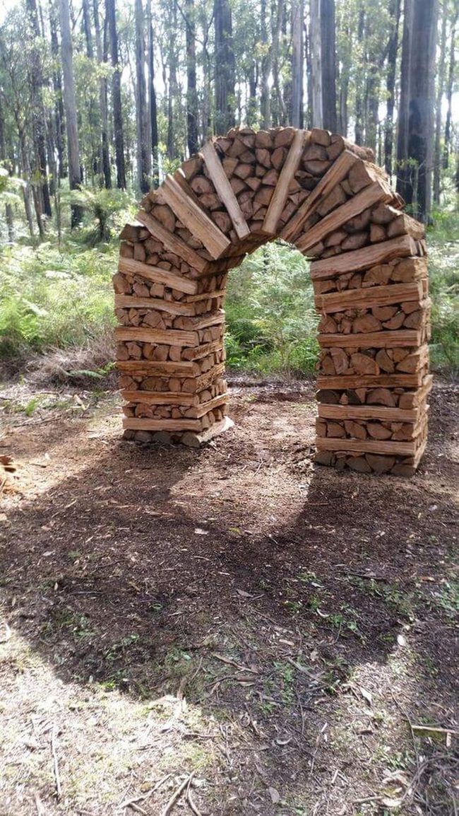 Wooden Arch Firewood Storage