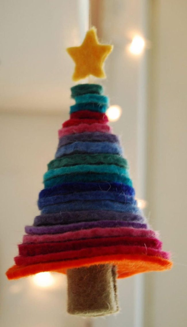 Stacked Felt Rainbow Trees