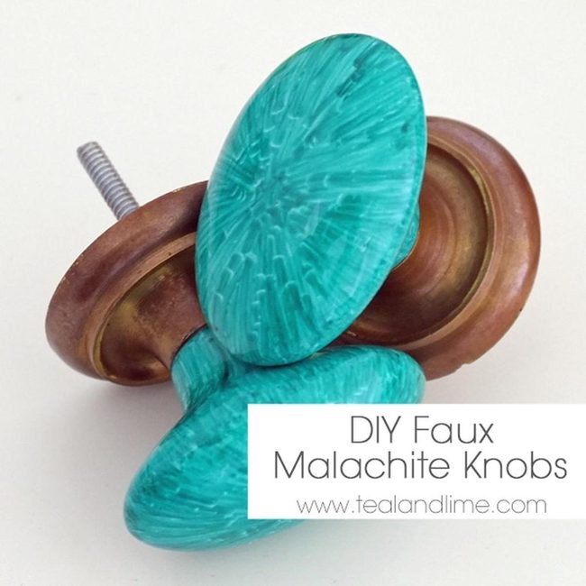 Green Stone Bronze Knobs