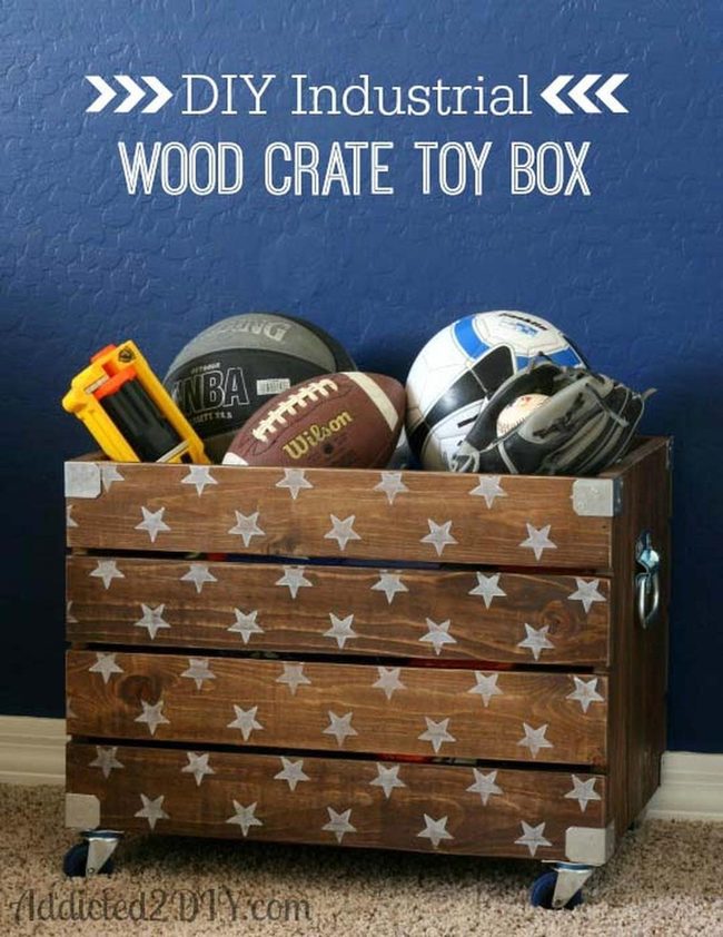 Rolling Crate Toy Box