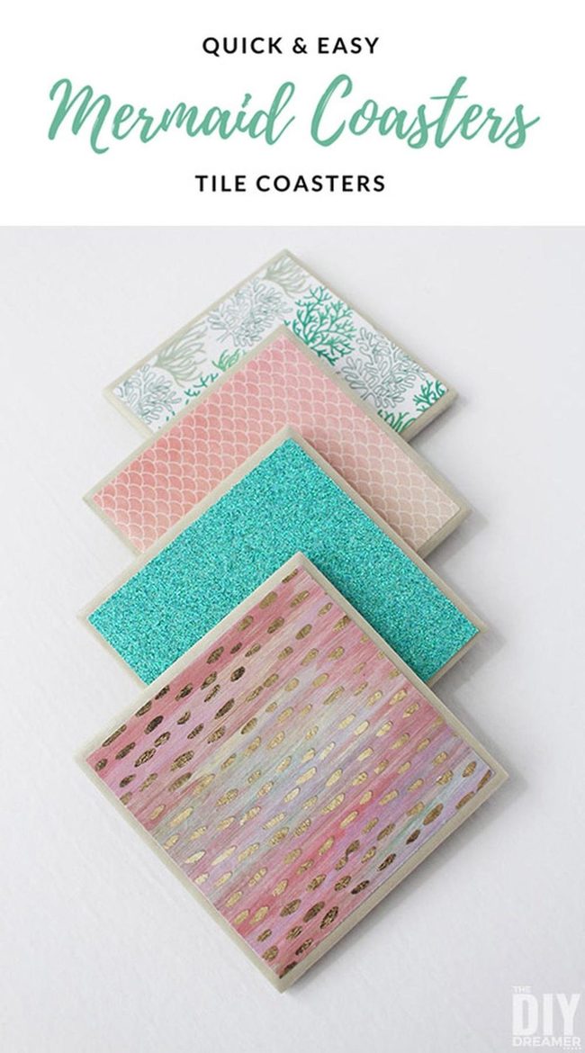 Coral Pink Ceramic Coastal Coasters