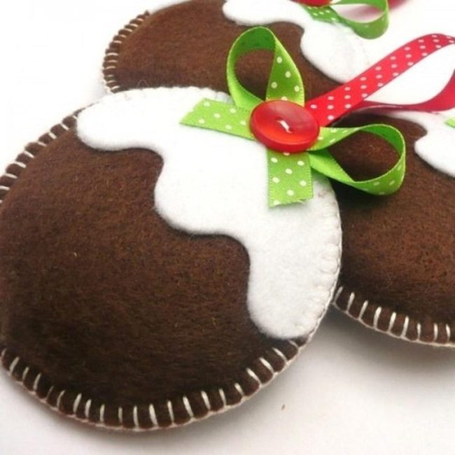 Brown Felt Gingerbread With Red Buttons
