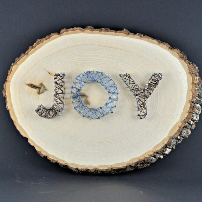 Black Thread Joy Wood Slices