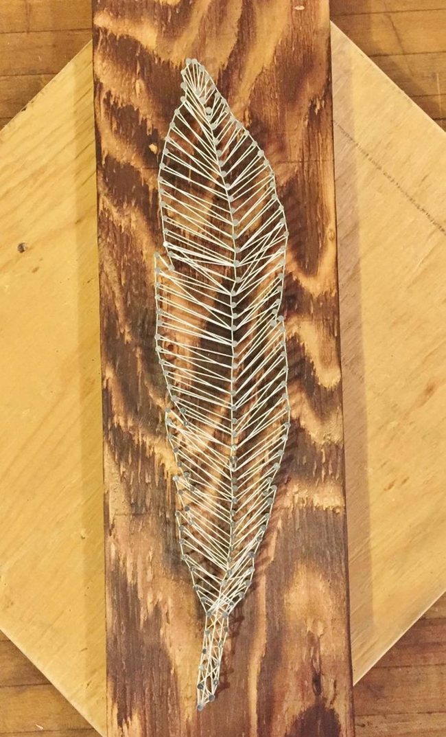 White String Feather Wall Art