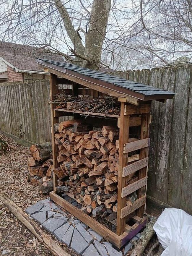 Wooden Peak Firewood Shelter