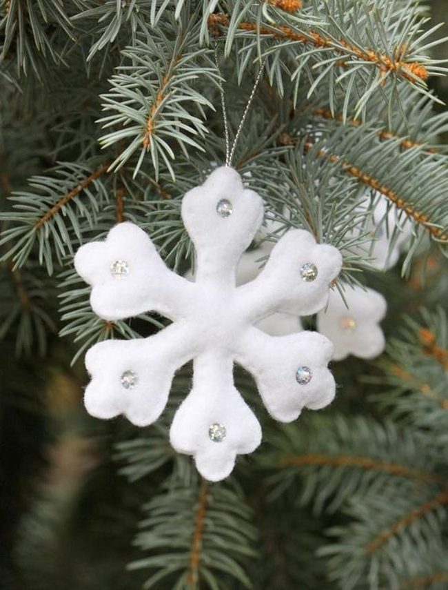 White Gemstone Snowflake Ornament