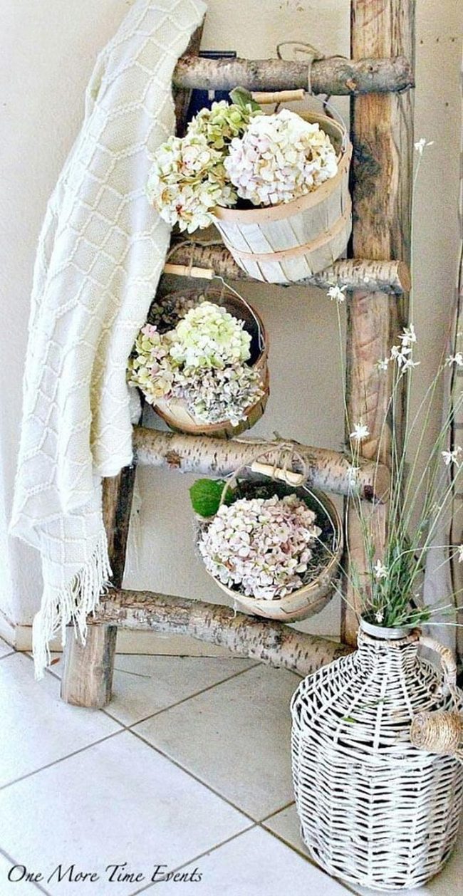 Twine-Bound Branch Plant Stand