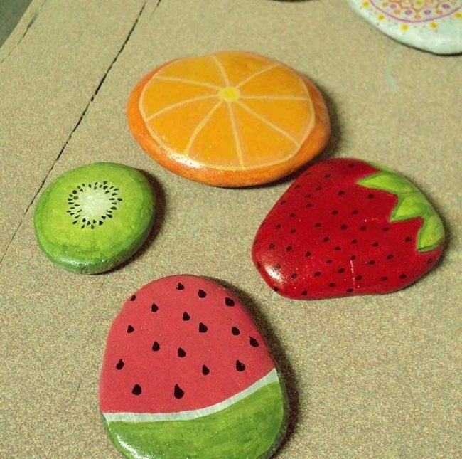 Fresh Fruit Glass Paperweights
