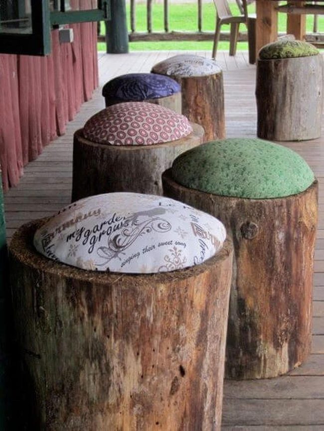 Natural Wood Stumps With Plush Tops