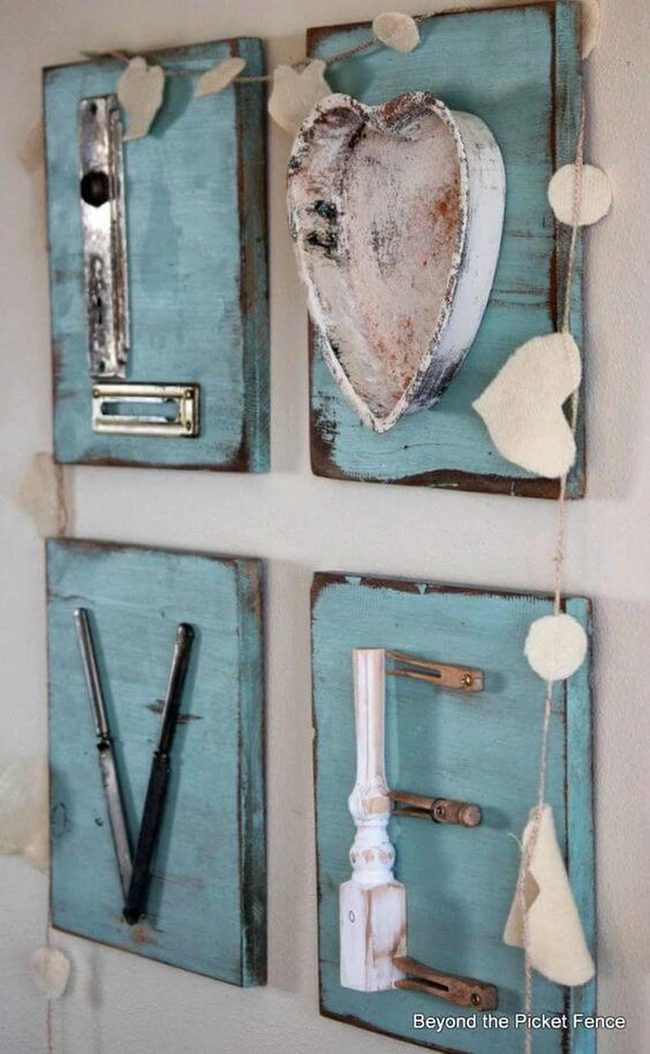 Mixed Metal Heart Letters