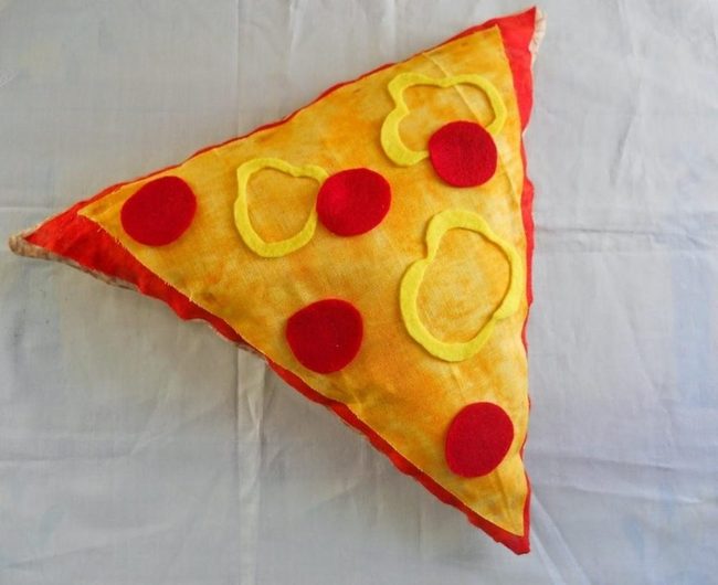 Red Pepperoni Slice Cushions