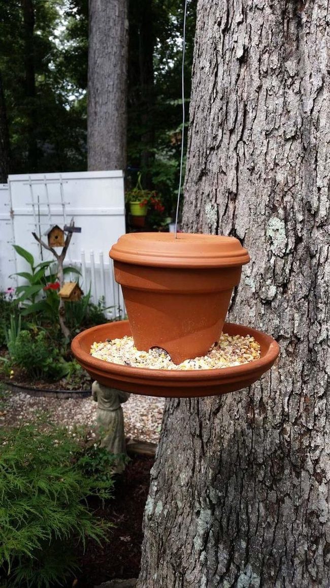 Stacked Terracotta Bird Feeder