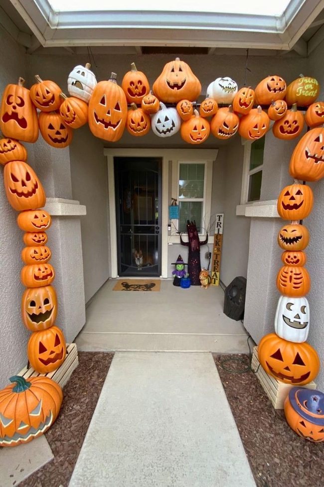 Orange Jack-O'-Lantern Arch Lights