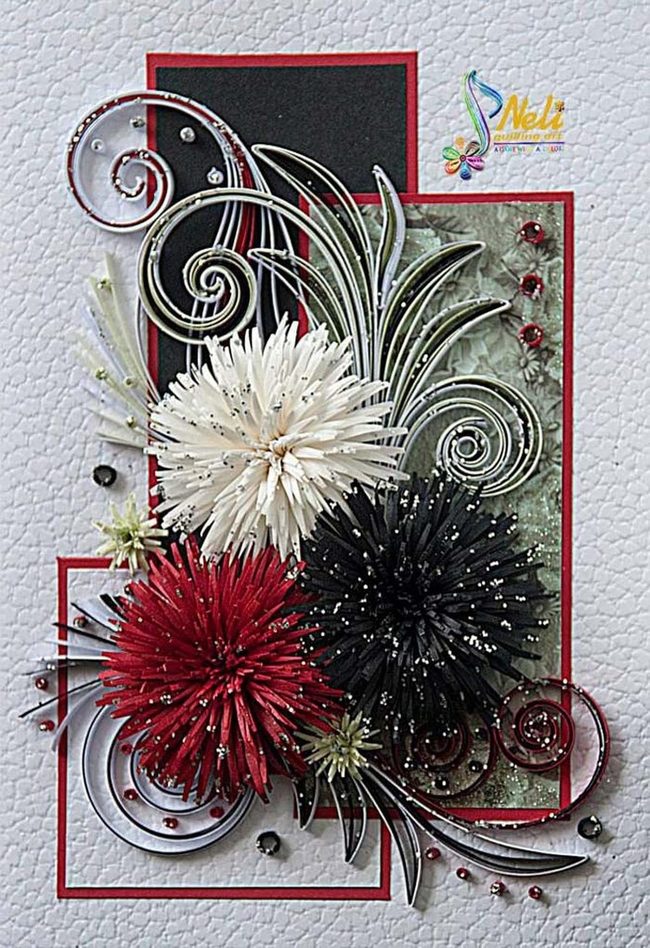 Red, White, Black Florals