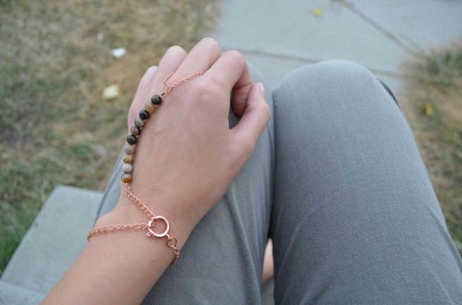 Rose Gold Chains, Earthy Beads