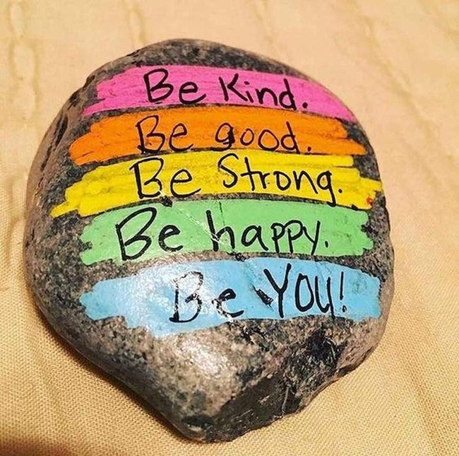 Rainbow Stripes Kindness Message