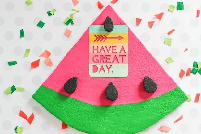Pink Green Watermelon Slice
