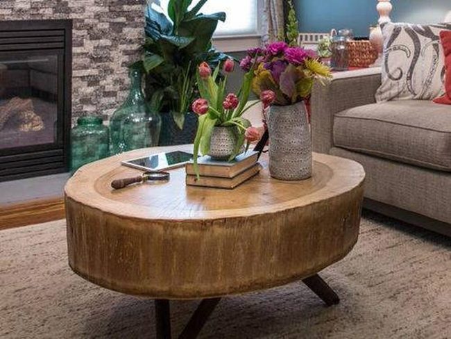Natural Wood Stump Table