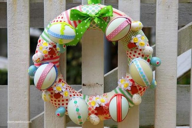 Striped Easter Eggs Wreath