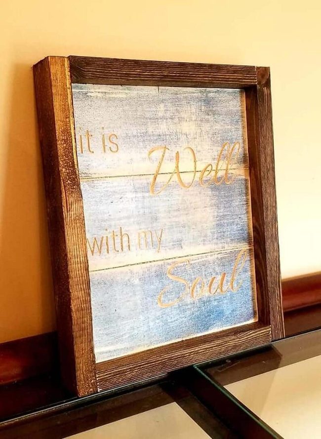 Gold Lettering Wood Scripture