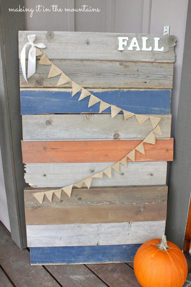 Blue Striped Wood, Pumpkin Fall
