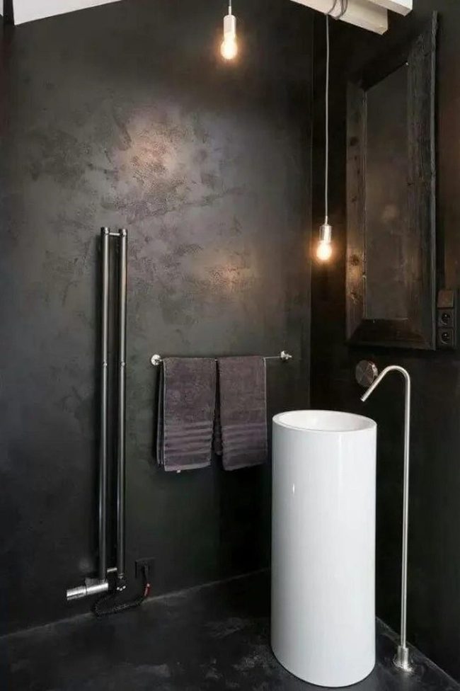 Dark Walls, White Porcelain Statement