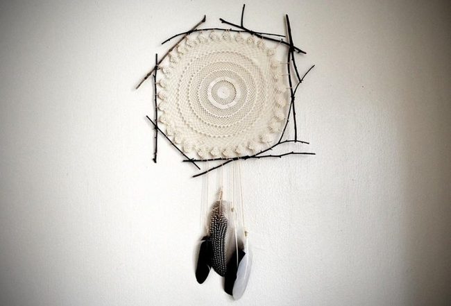 White Yarn Dreamcatcher