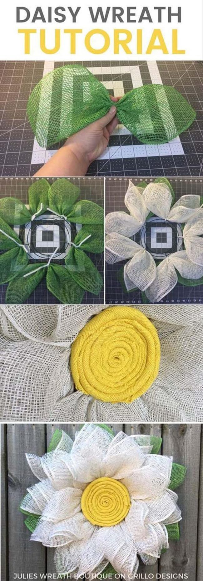 Yellow Daisy Burlap Wreath