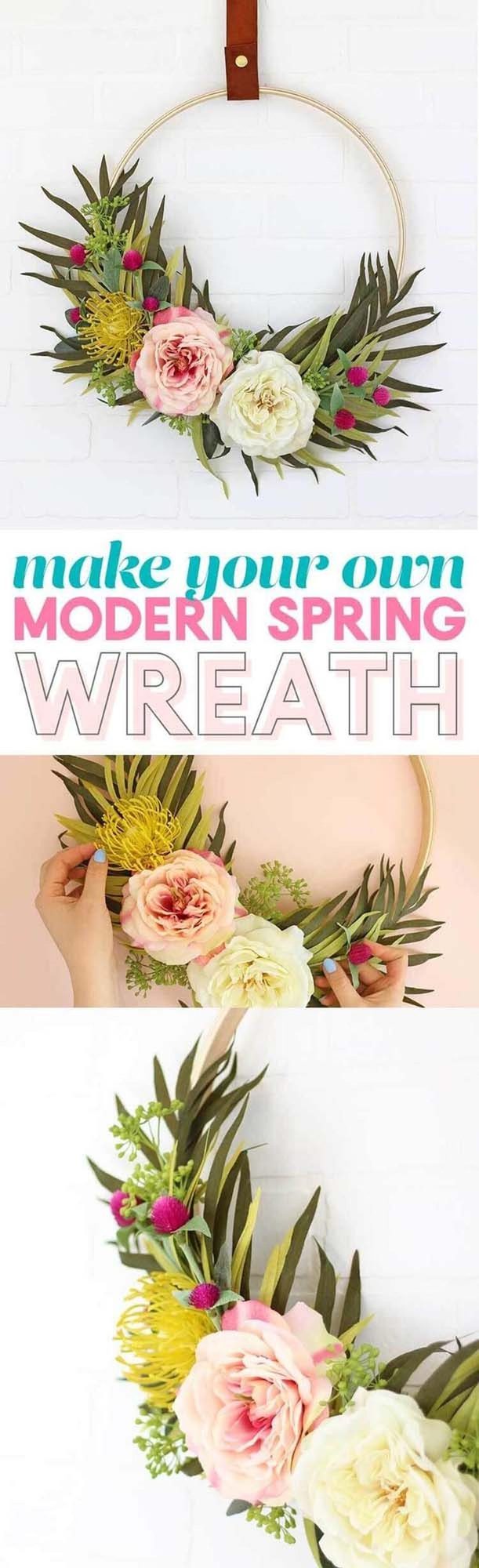 Spring Wreath, Embroidery Hoop Base