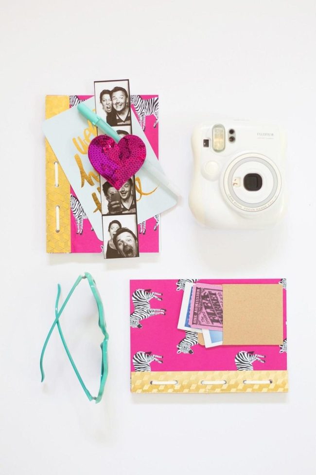 Pink Zebra Notebooks & Instant Cameras